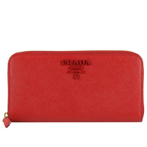 women's prada red wallet|prada red wallet price.